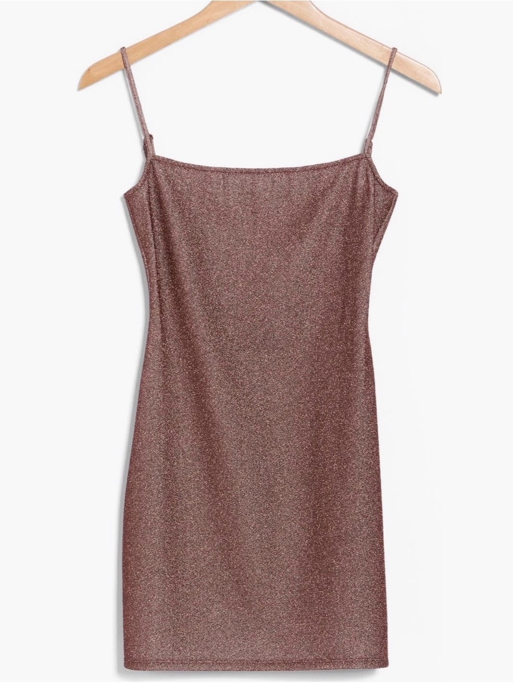 Reformation Shimmer Slip Dress in Rose-Brown